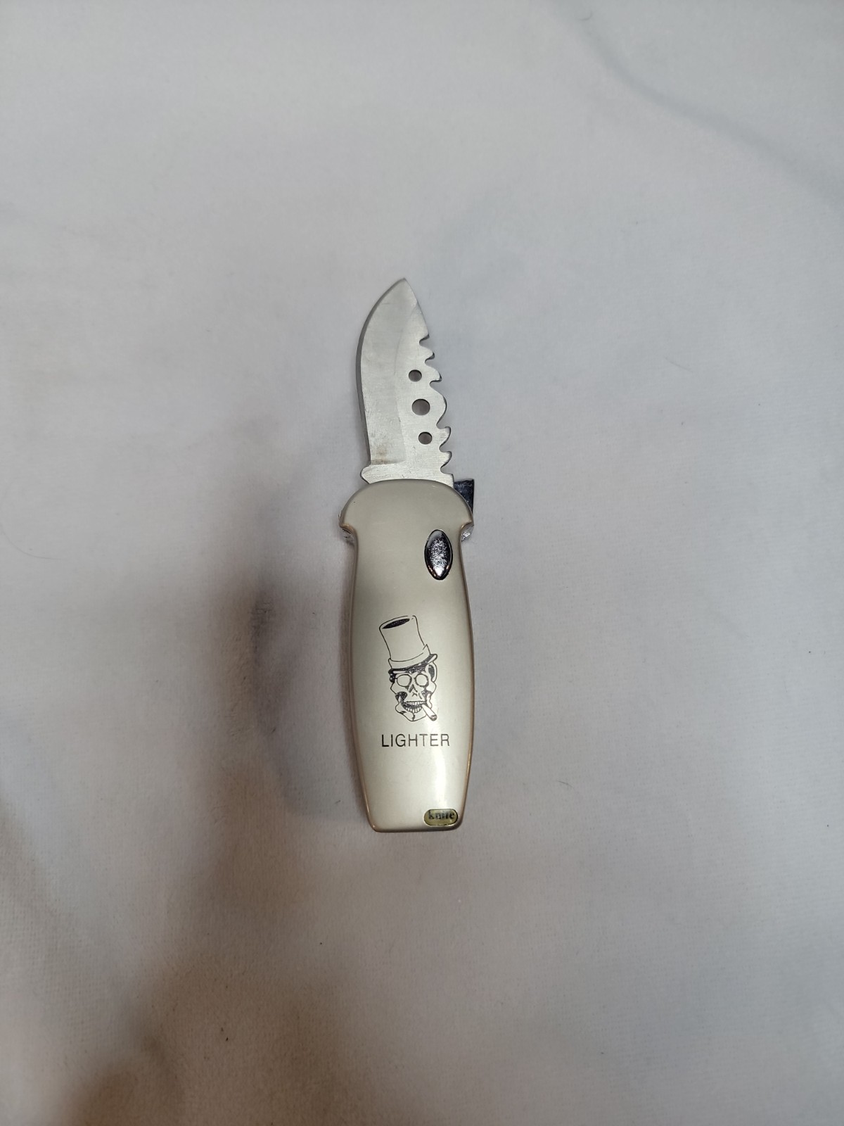 Vintage Butane Lighter Skull Head Unique Lighter Knife Collectible America Flag