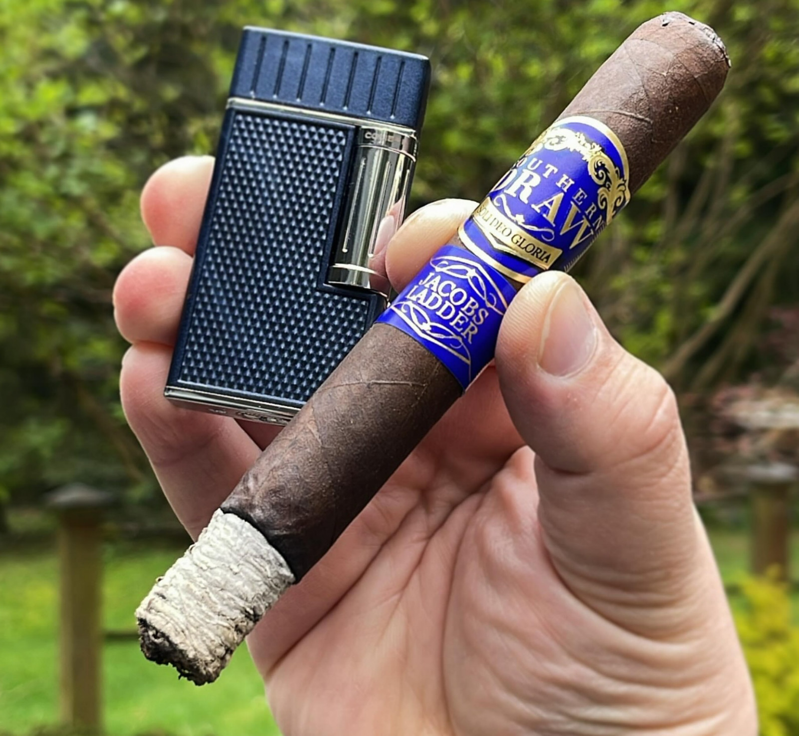 Colibri Cigar Lighter Julius Navy Chrome