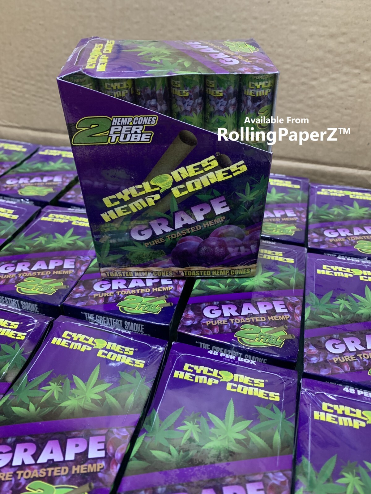 CYCLONES HMP CONES – GRAPE FLAVORED – BOX 24 TUBES/ 2 PER TUBE/ 48 CONES TOTAL