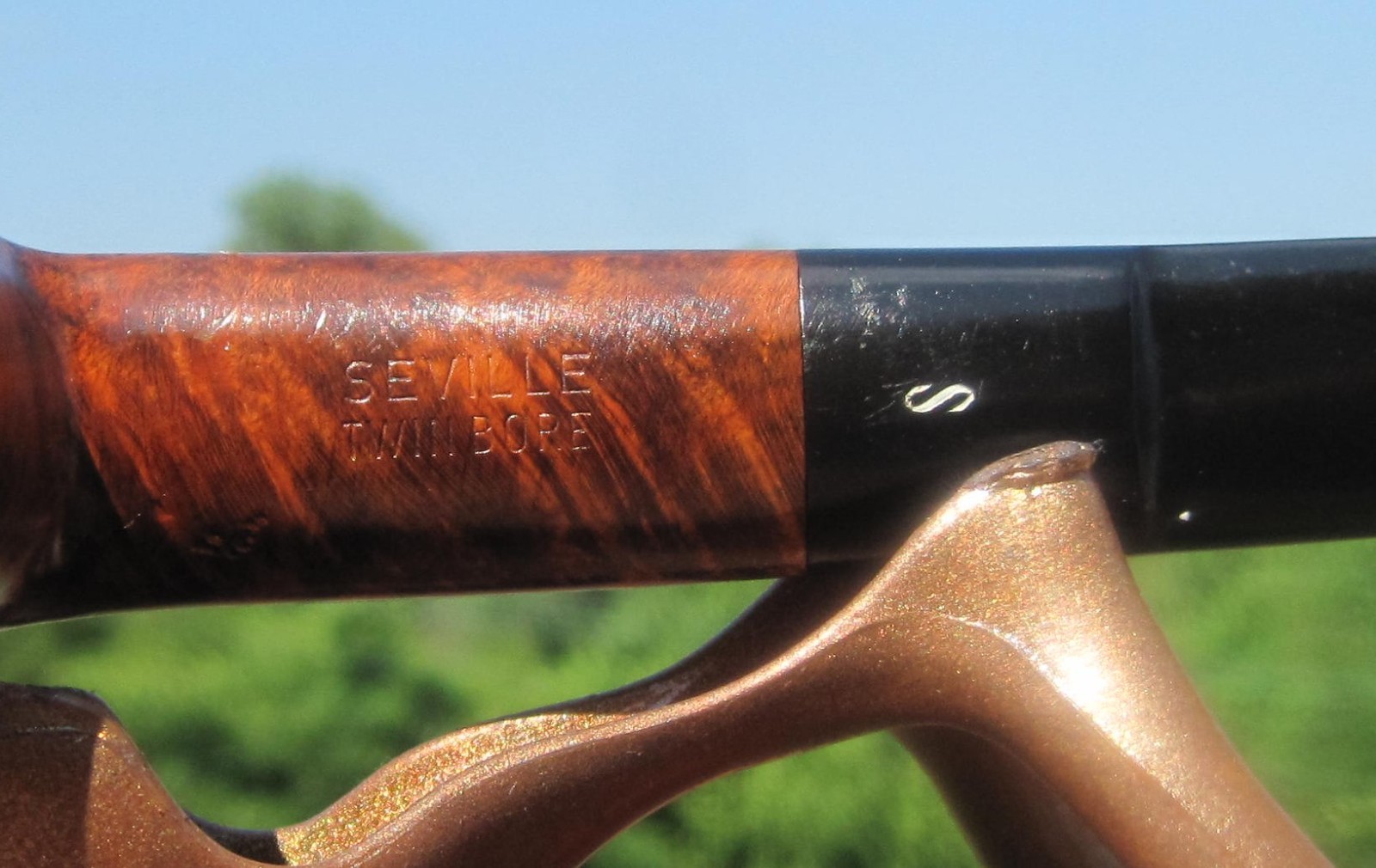 Seville Twin Bore Imported Briar Italy Smooth Dublin Saddle Stem Estate 5.3/4″ L