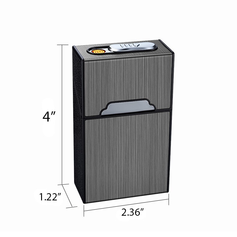 Cigarette Case Smoke Tobacco Box Lightweight Holder with Windproof Lighter