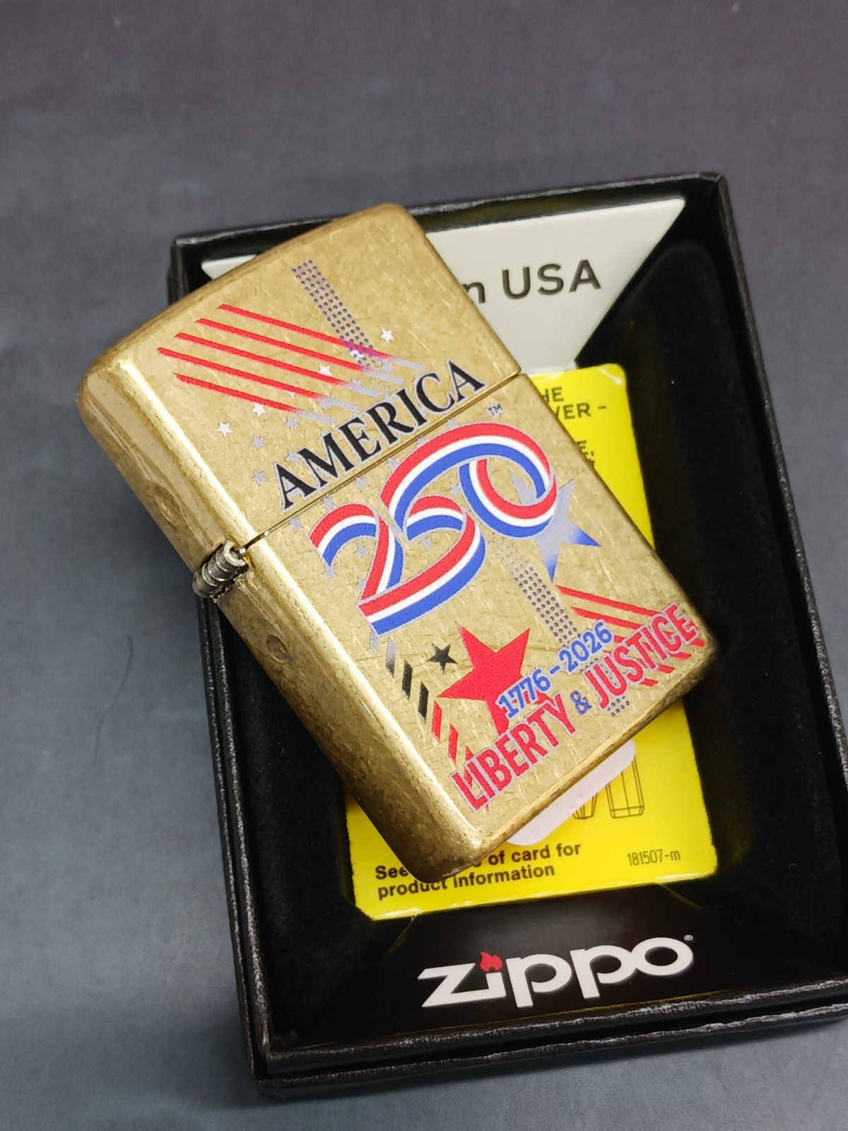Zippo America 250th Anniversary 1776-2026 Color Image Street Brass 47287