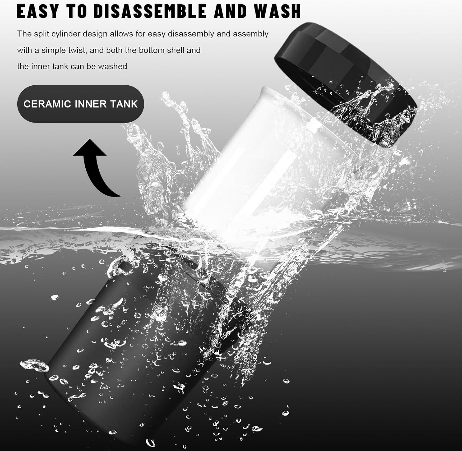 Car Ashtray with Lid, Detachable Smokeless Vehicle Cylinder Ashtray with LED Nig
