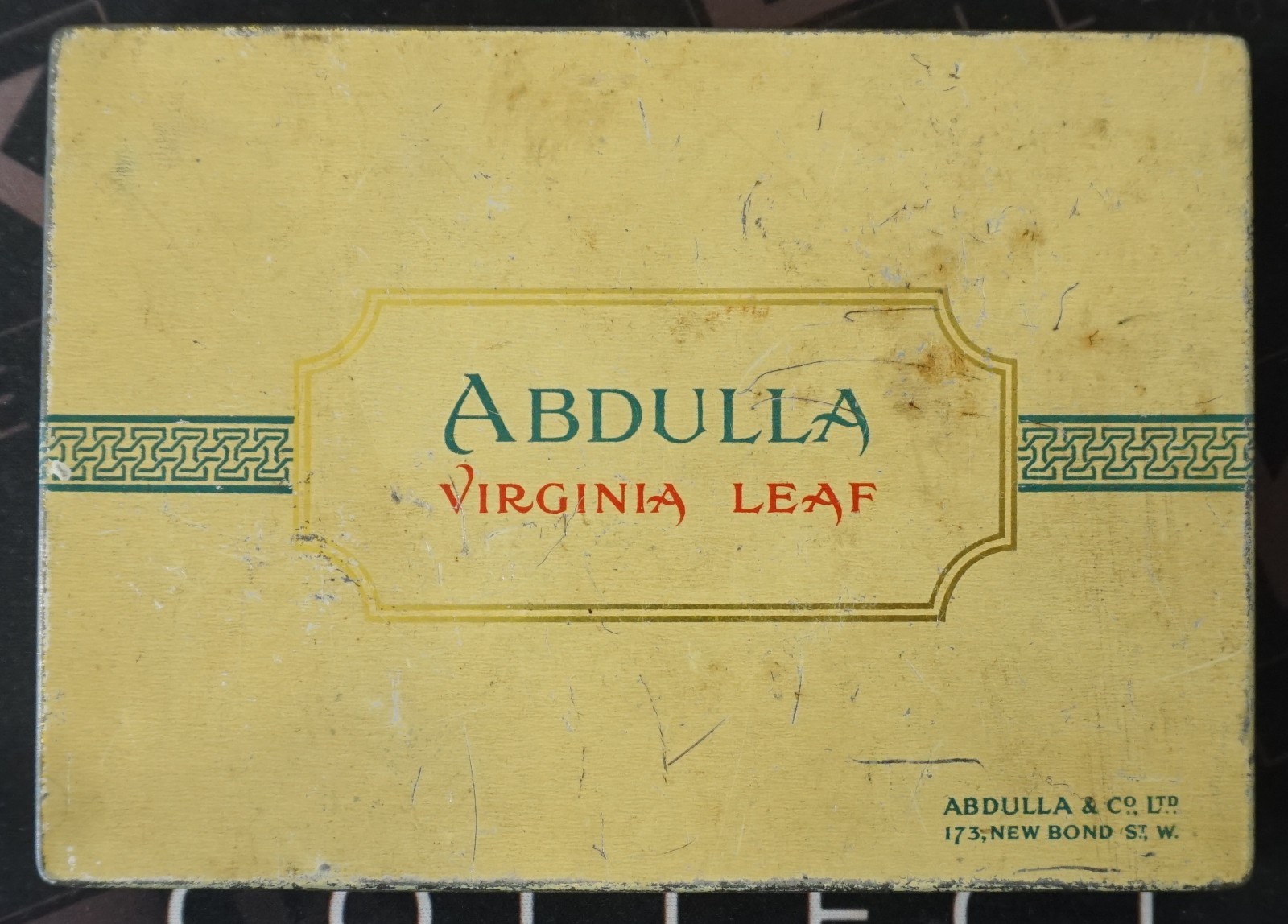 UNITED KINGDOM c.1920 EMPTY Abdulla Virginia Leaf Cigarette Tin
