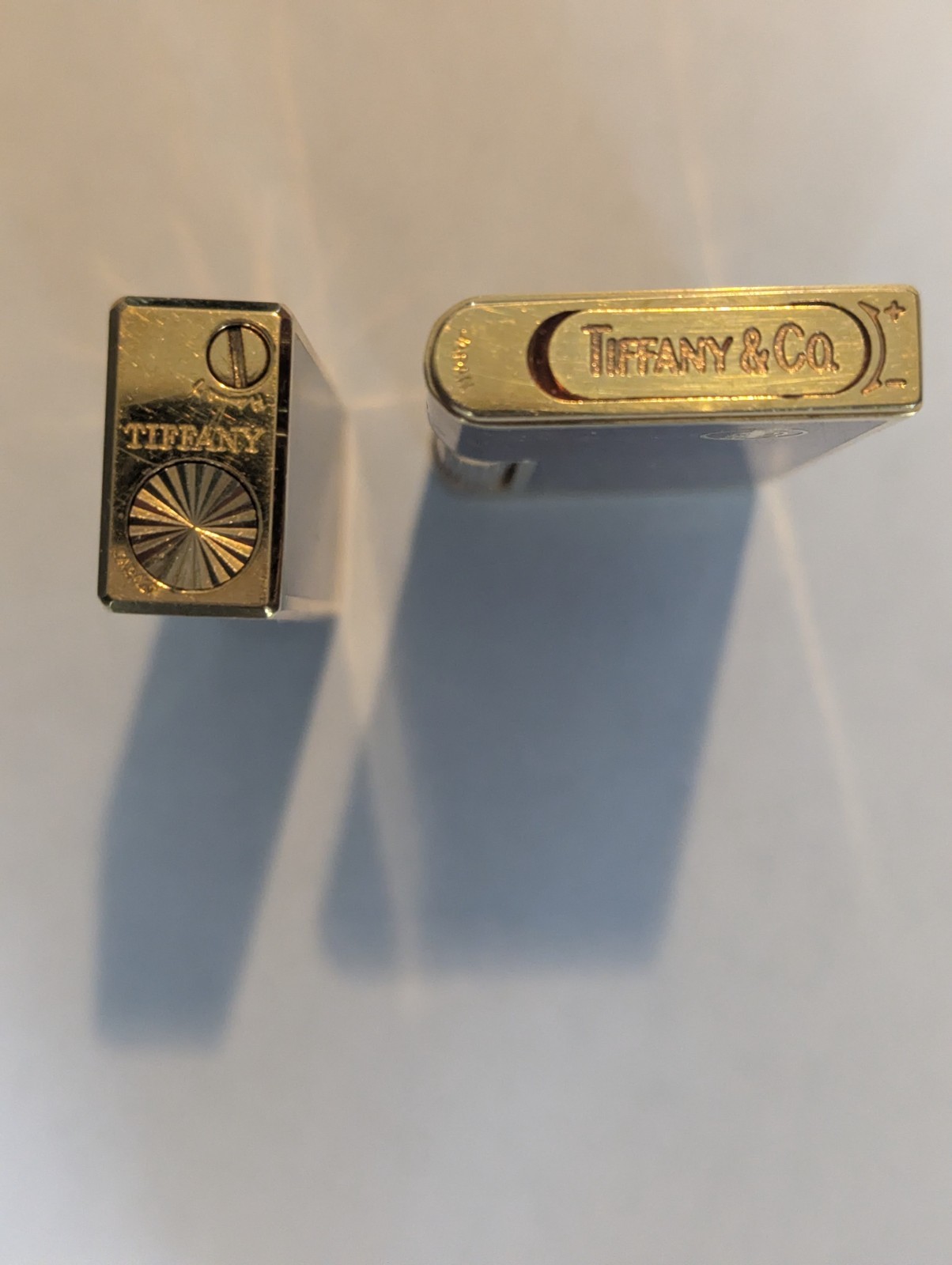 2 Vintage Tiffany & Co. Japan Butane Lighters Gold Tone Repair Parts