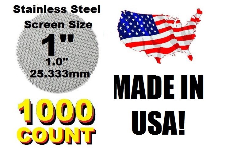 1000 Count ONE INCH Stainless Steel Pipe Screens HIGHEST QUALITY – MADE IN USA!