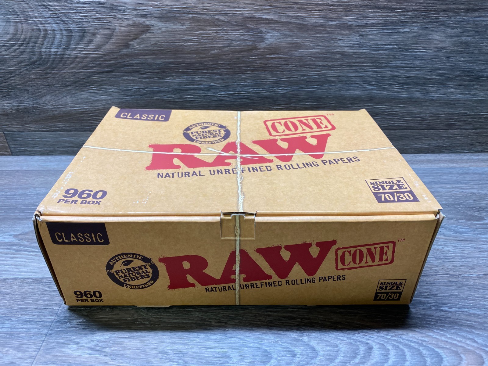 Raw Classic Natural Unrefined Pre-Rolled Cones Bulk 960 Count Single Size 70/30