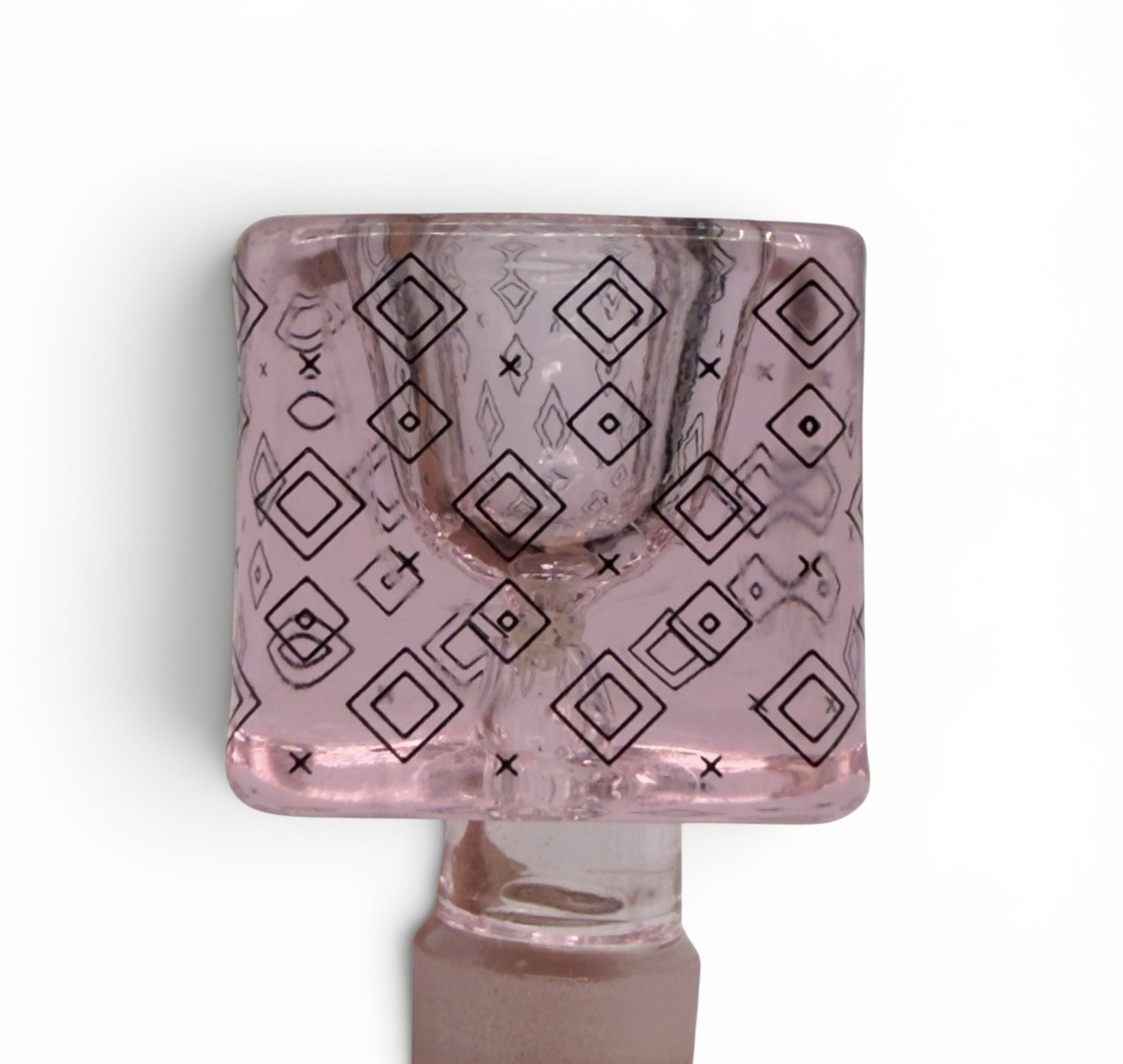 14mm Male Glass Bowl Piece Slide for Bong Water Pipe Hookah – Square’s – Pink