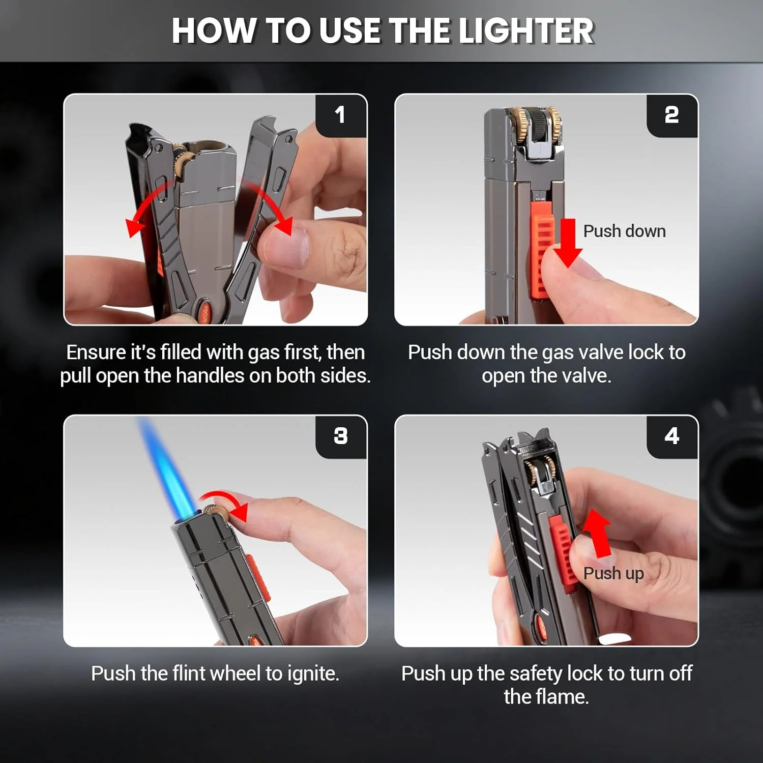 Cool Torch Lighter, Butane Refillable Fancy Lighter – Windproof Jet Flame Lighte