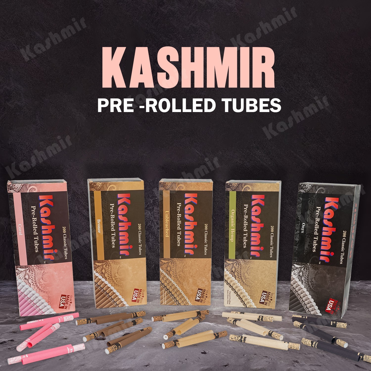 Kashmir Cigarette Tubes Combo Pack of Coral & Onyx Pre-Rolled Tubes Pack of 2