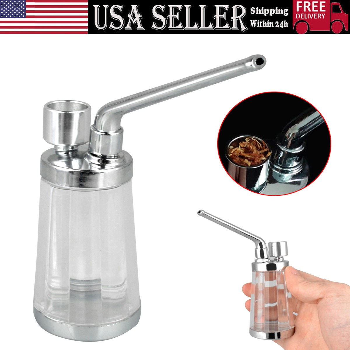 Portable Mini Small Smoking Tobacco Pipe Water Bong Smoke Hookah Shisha Pipes .-