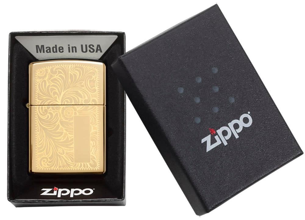 Zippo Windproof High Polished Brass Venetian, Item 352B, New In Box