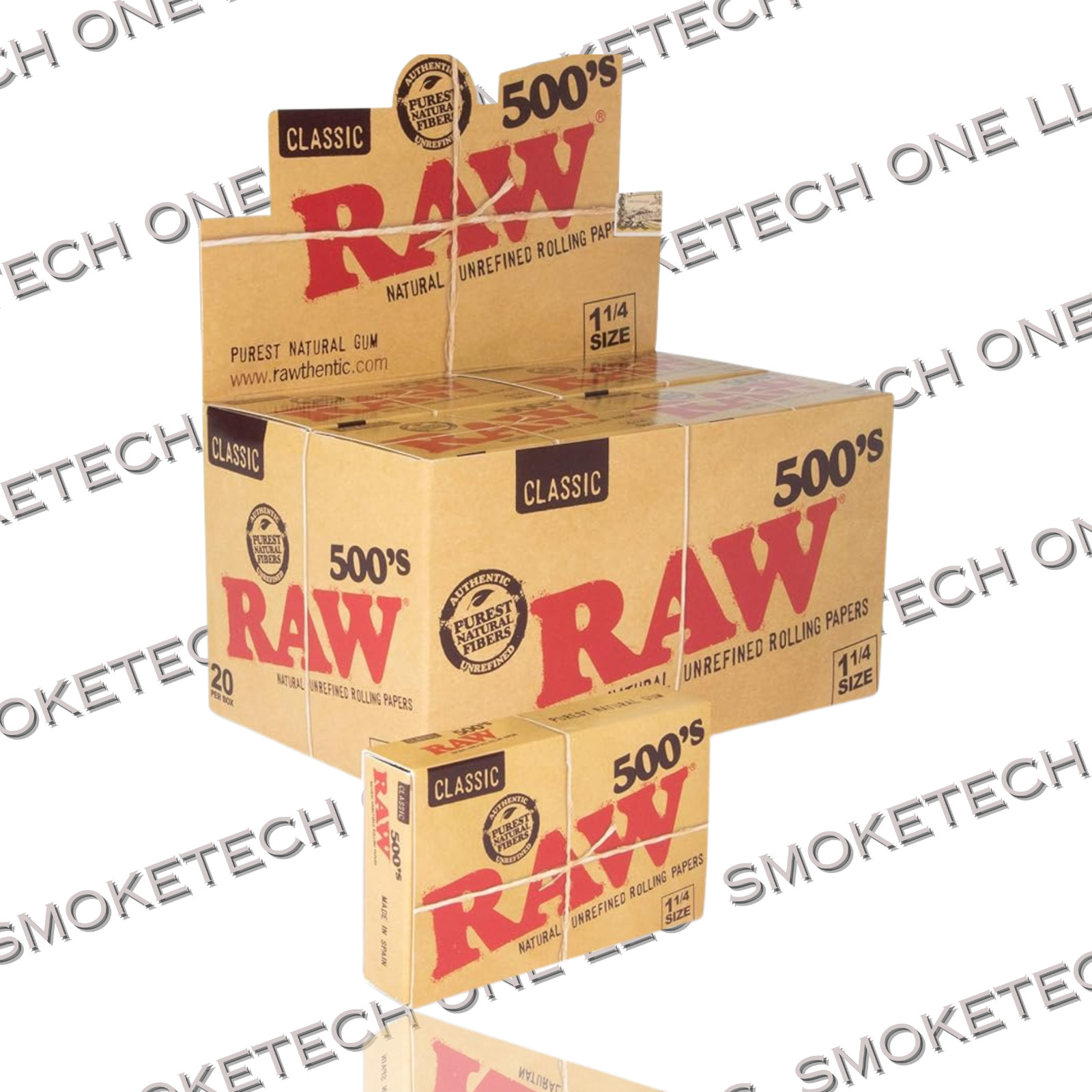 RAW 500’s Classic Rolling Paper 1 1/4 size-20pks per display