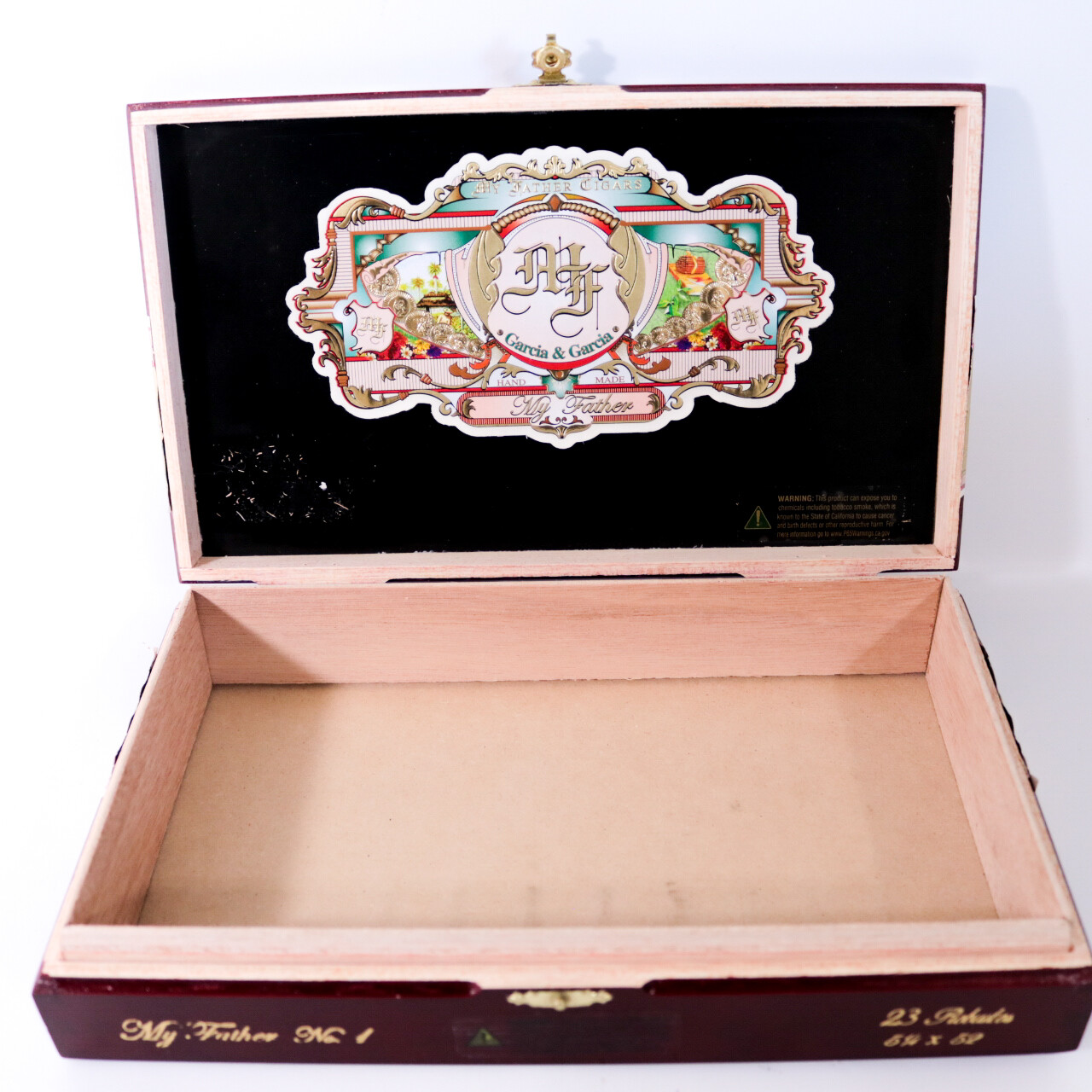 My Father Cigars No. 1 Robusto Empty Wood Cigar Box 10.5″ x 6.25″ x 2″ ~