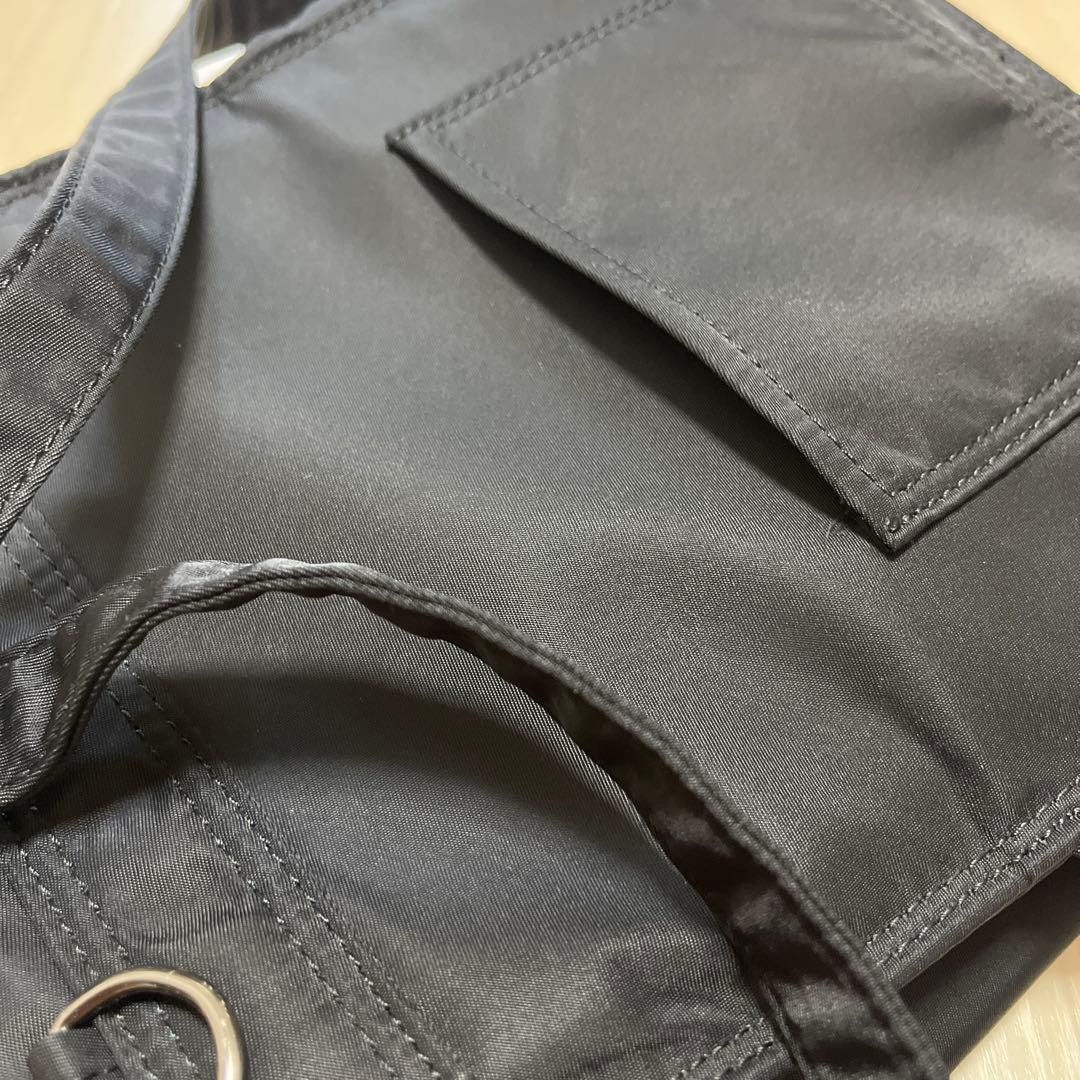Jean Paul Gaultier Backpack Shoulder Bag Black Embossed Logo Womens From Japan