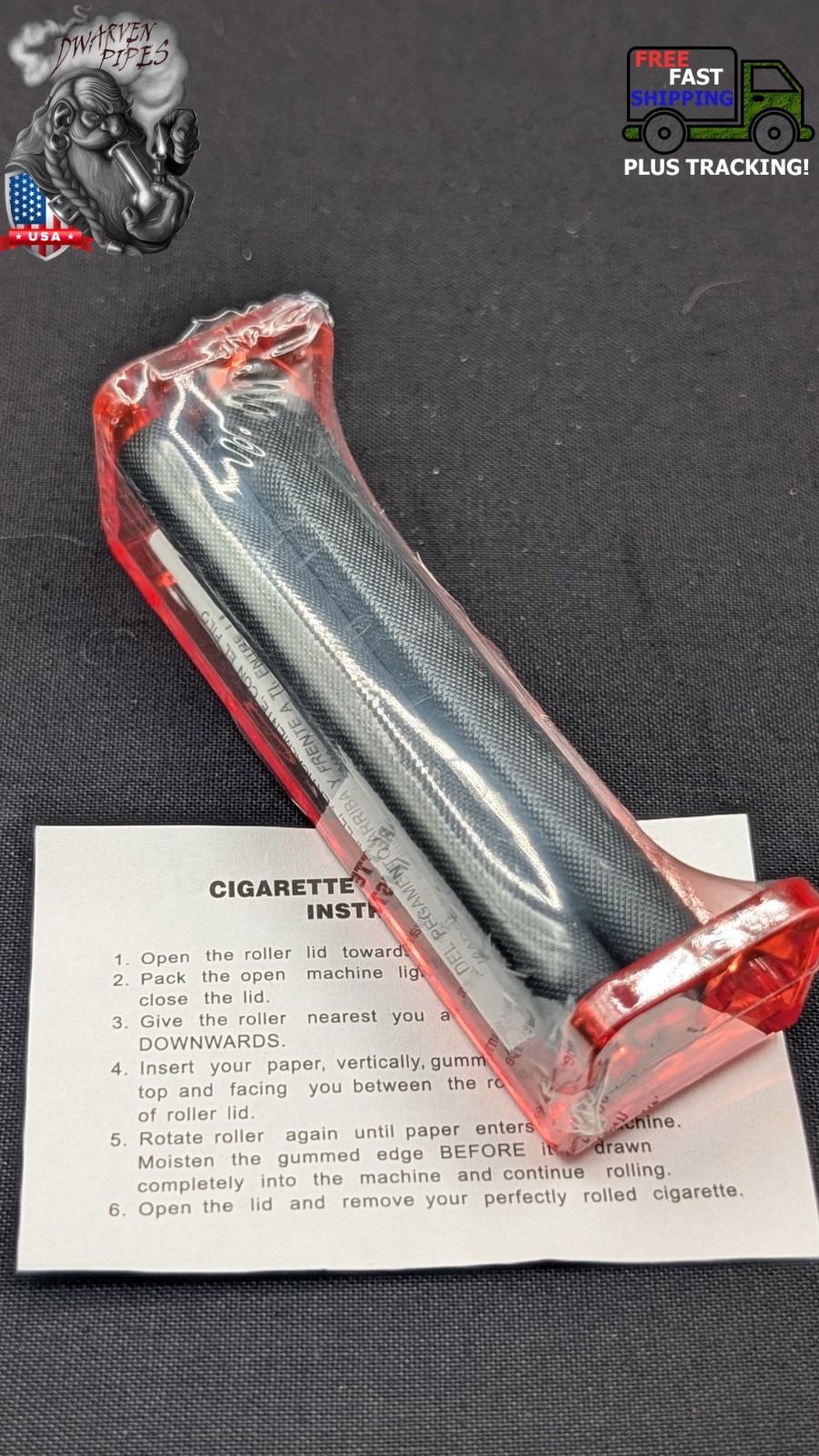 78mm Rolling Machine Roll Your Own Cigarette Paper Hand Roller Red