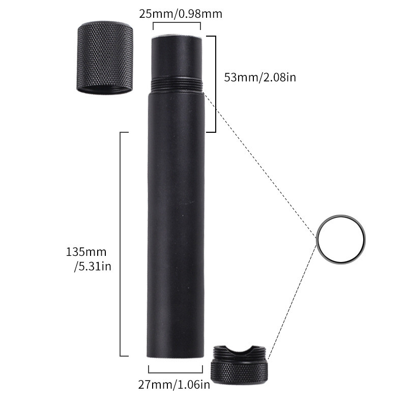 3 in 1 Travel Alloy Cigar Case Humidor Single Cigar Tube Cigar Stand Tobacco Bin