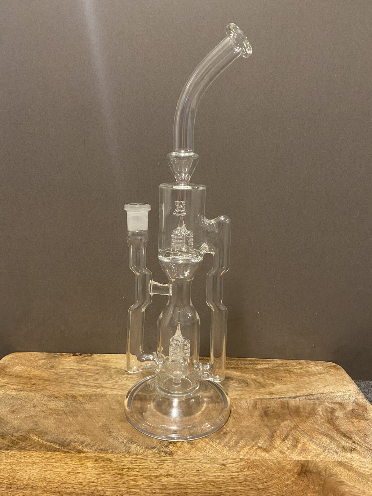 2k Glass Art Hornet Recycler – 18mm Clear – Handmade In USA