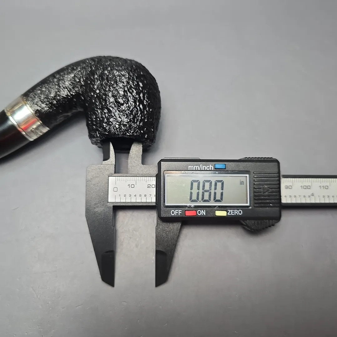 Peterson 160th Anniversary Pat. B Dark Sandblasted Bent Billiard Briar Pipe, New