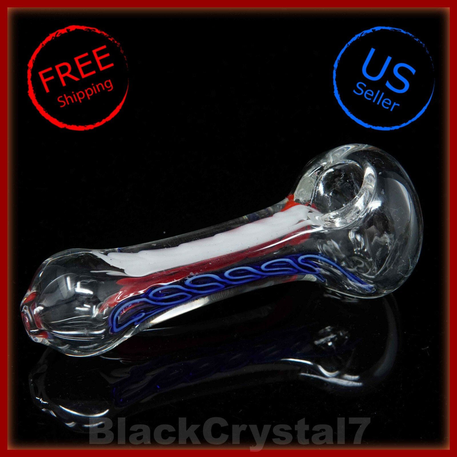 4.5″ Handmade Thick Clear White Orange Blue Tobacco Smoking Bowl Glass Pipes