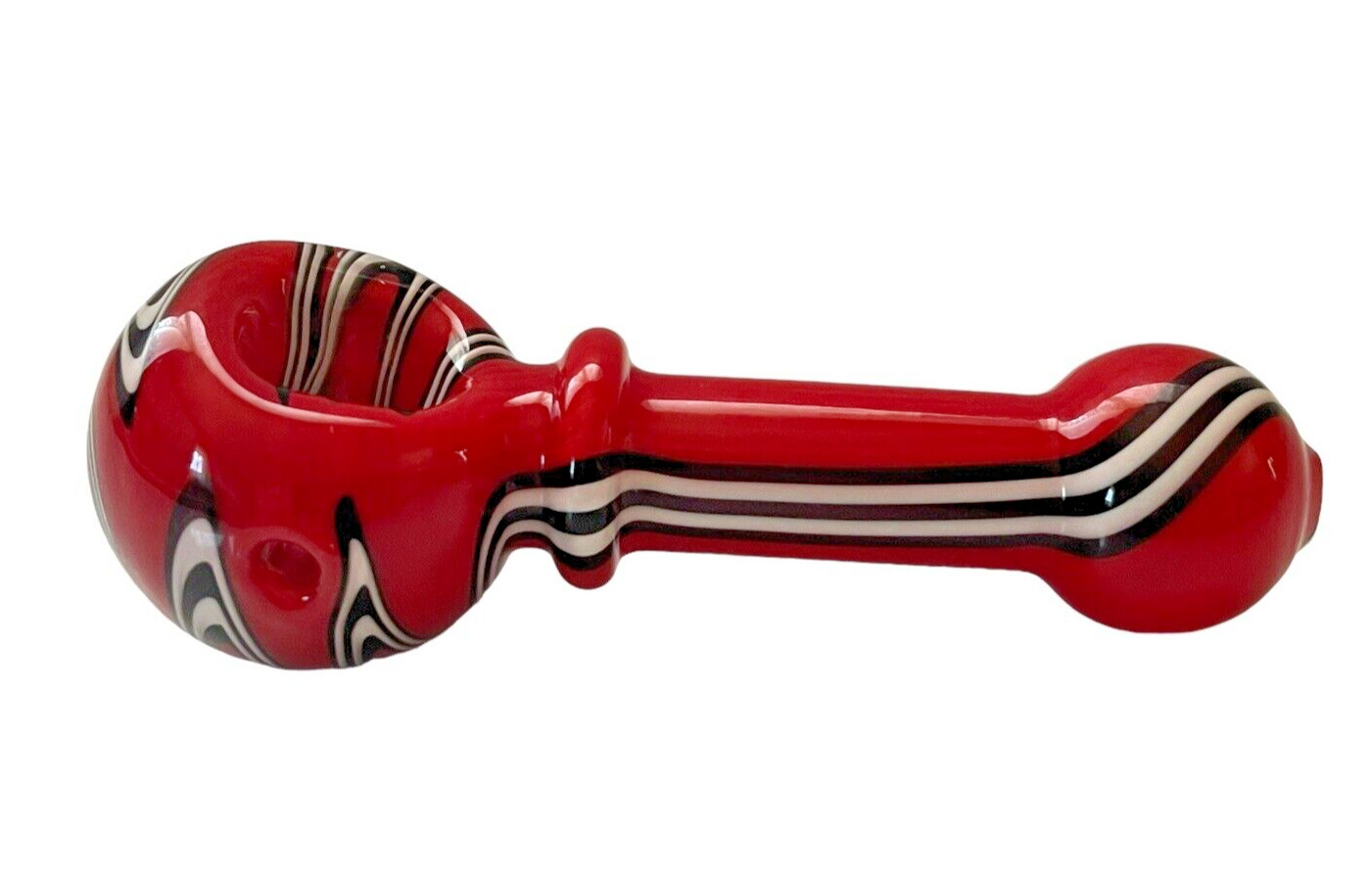 4.5″ Glass Tobacco Smoking Pipe Handmade In USA Heavy Strong Portable Red