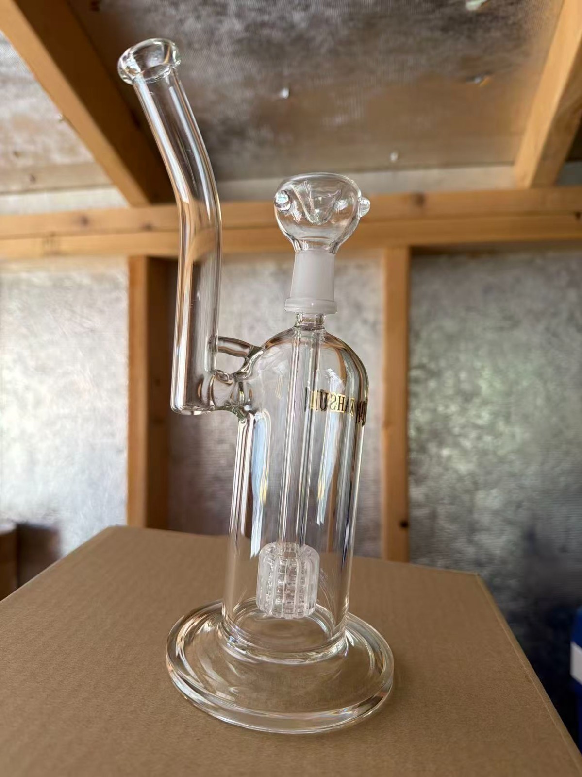 Clear Glass Water Pipe Bong with Showerhead Perc 8–9″ Includes Bowl