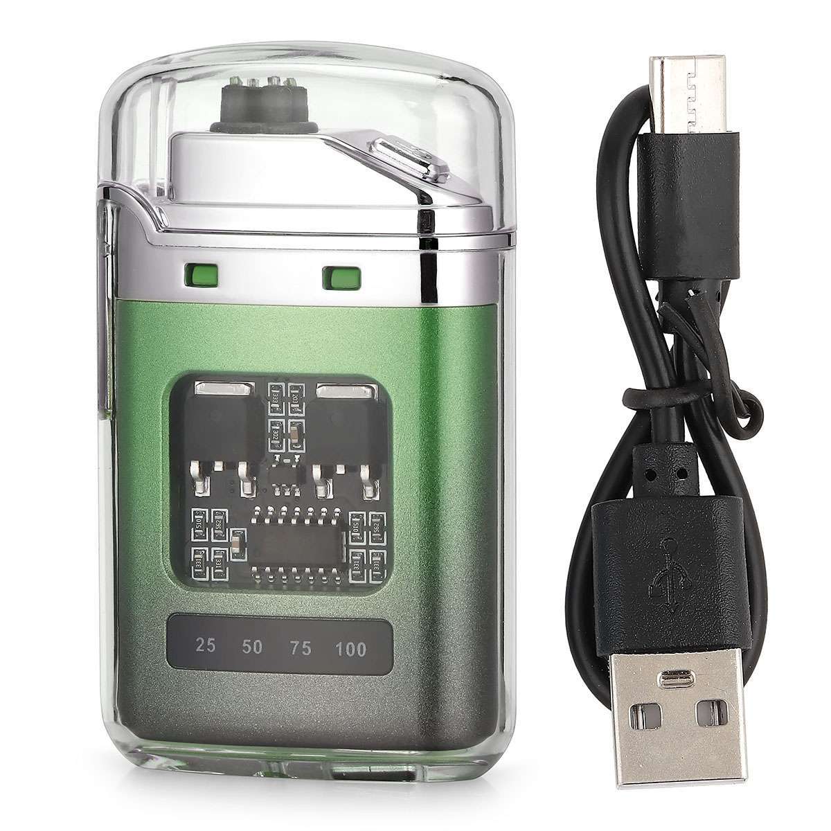USB Rechargeable Waterproof Electric Dual Arc Plasma Flameless Windproof Lighter