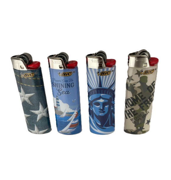 BIC Printed Lighters – PATRIOT Collection | 5-Count | Brand New | Free Shipping
