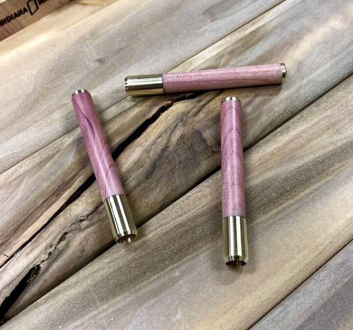 Aromatic Cedar Wood & Brass 2.5″ Long, 8mm Diameter Bat/One Hitter Pipe