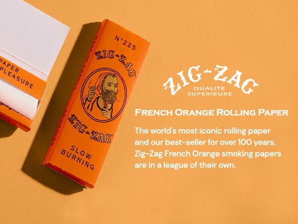 😎ZIG ZAG ORANGE CIGARETTE ROLLING PAPERS 1 1/4, 6 BOOKLETS✨👀