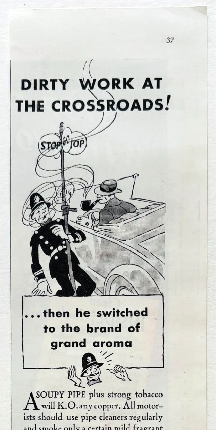 1937 Prince Albert Pipe Tobacco Advertisement Antique Smoking Policeman E90E1