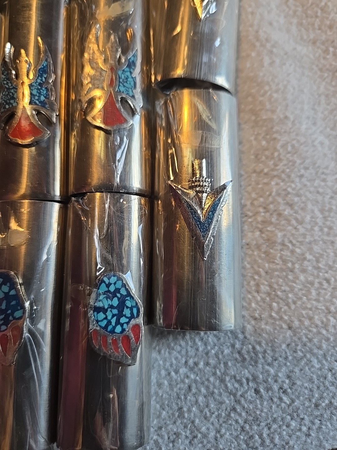 20 Vtg Lighter Case Lot HEART GUITAR UNICORN GUN Cover Holder Turquoise for Bic