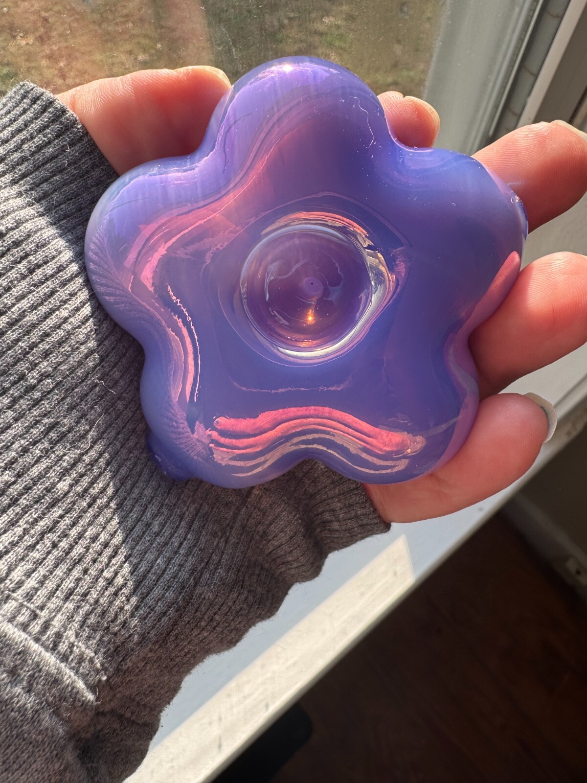 Pipe Daisy Flower Girly Pipe Holographic Glass Pipe Bowl Collectible Spoon Pipe