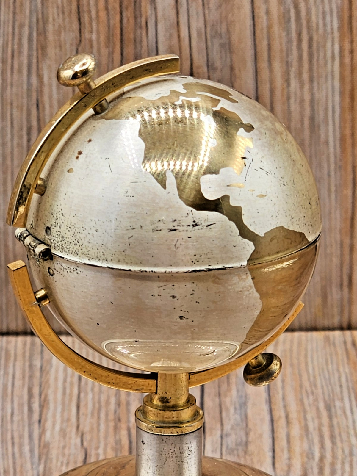 Vintage Globe Lighter by Windmill Spinning Music Box Freestanding made in Japan