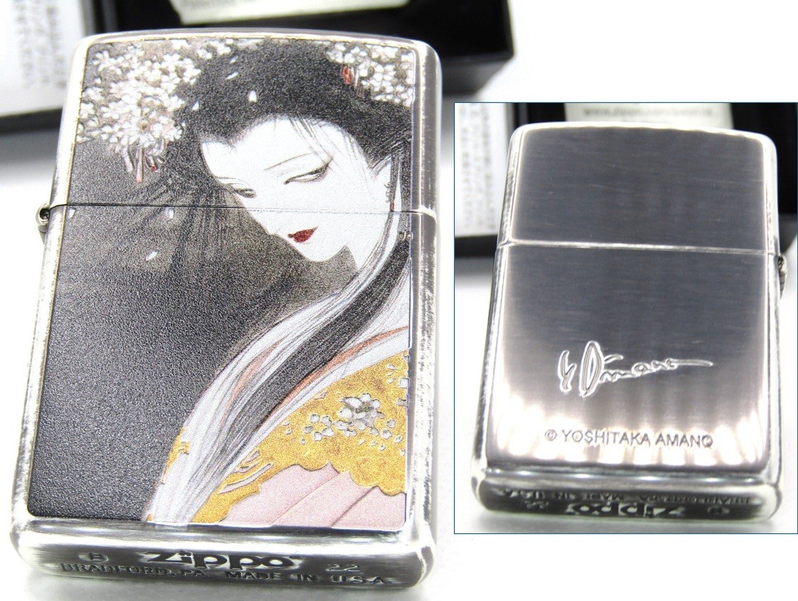 Yoshitaka Amano Sakurahime Japan New Sakura Princess Zippo Oil Lighter 2022 MIB