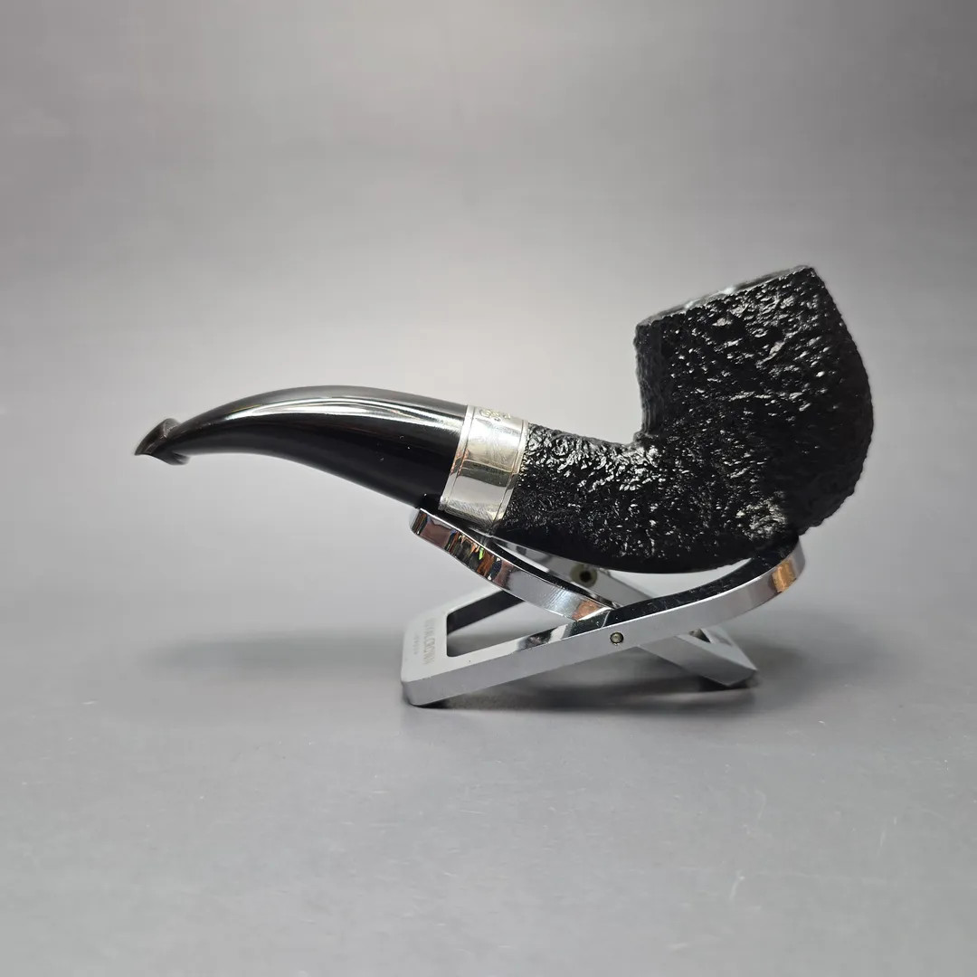 Peterson 160th Anniversary Pat. B Dark Sandblasted Bent Billiard Briar Pipe, New