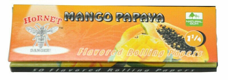 Mango Papaya Juicy Flavored 1 1/4 Rolling Papers by Hornet 50Lvs USA Shipped