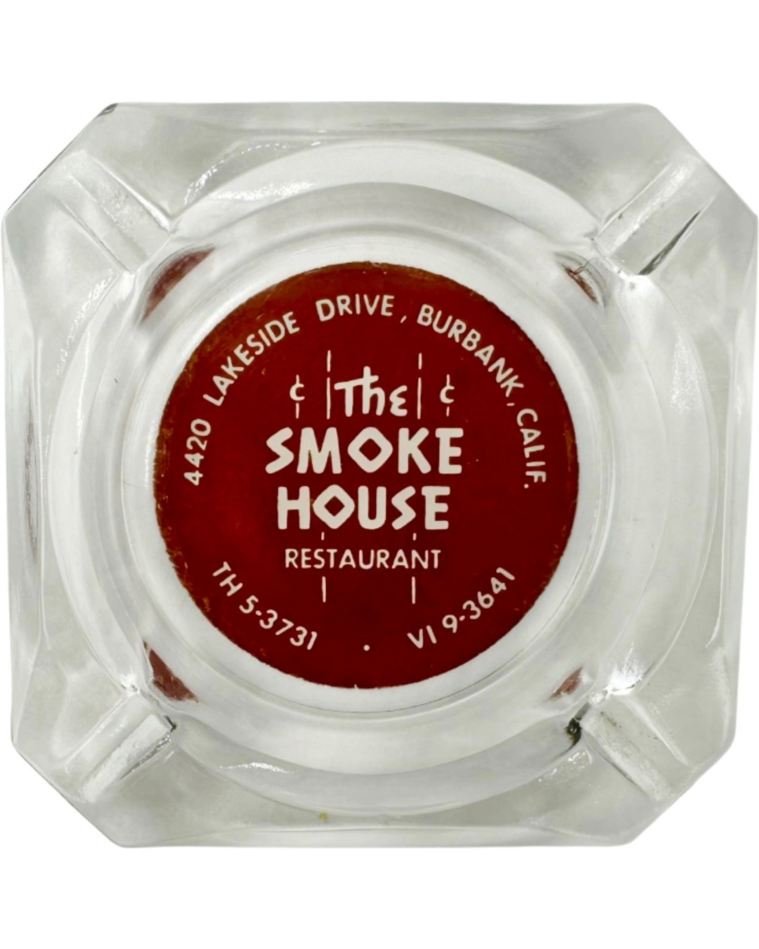 Vintage The Smoke House Restaurant Burbank, California Glass Ashtray