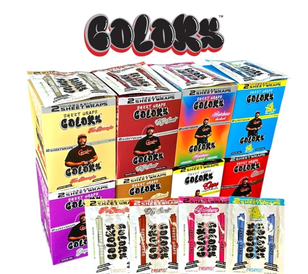 Colors Organic Sheet Wraps 25/2ct, 6 Boxes, 300 Sheets
