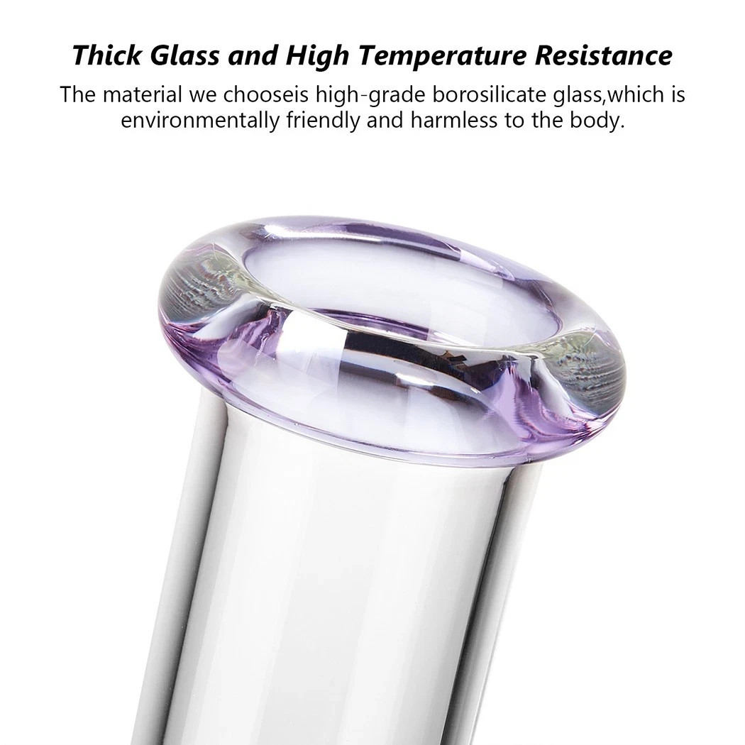 10″ Heavy Duty Glass Bong Water Filter Hookah Purple-Billed with 14mm Bowl