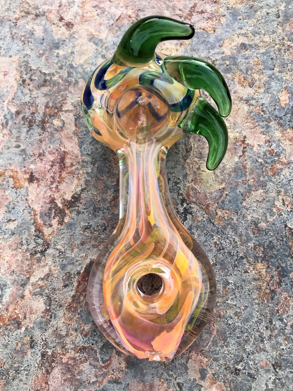 Best 5″ Thick Glass Handmade Collectible Hand Spoon Pipe w/hole in handle
