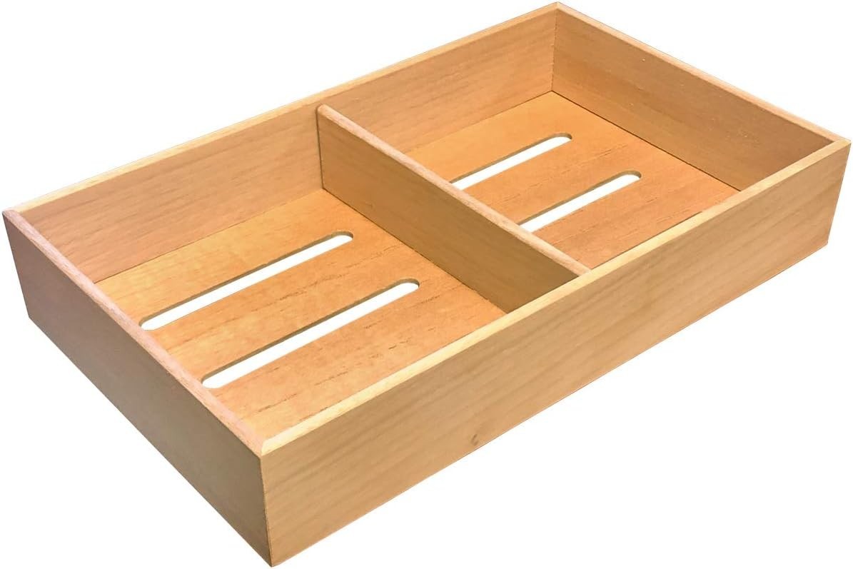 Spanish Cedar Tray with Adjustable Divider for Cigar Storage or Small Items