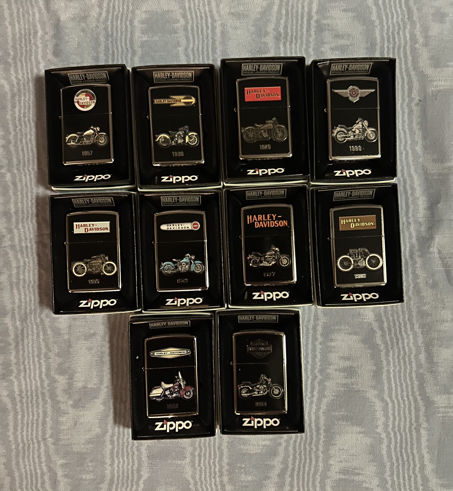A Century Of Thunder•Harley Davidson Zippo Full Collection•LightUp Display Case