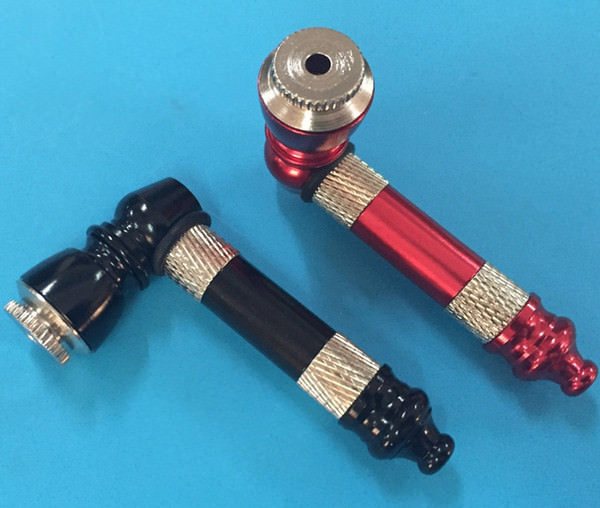 ((((set Of 2 Pcs )))ANODIZED metal pipes for tobacco
