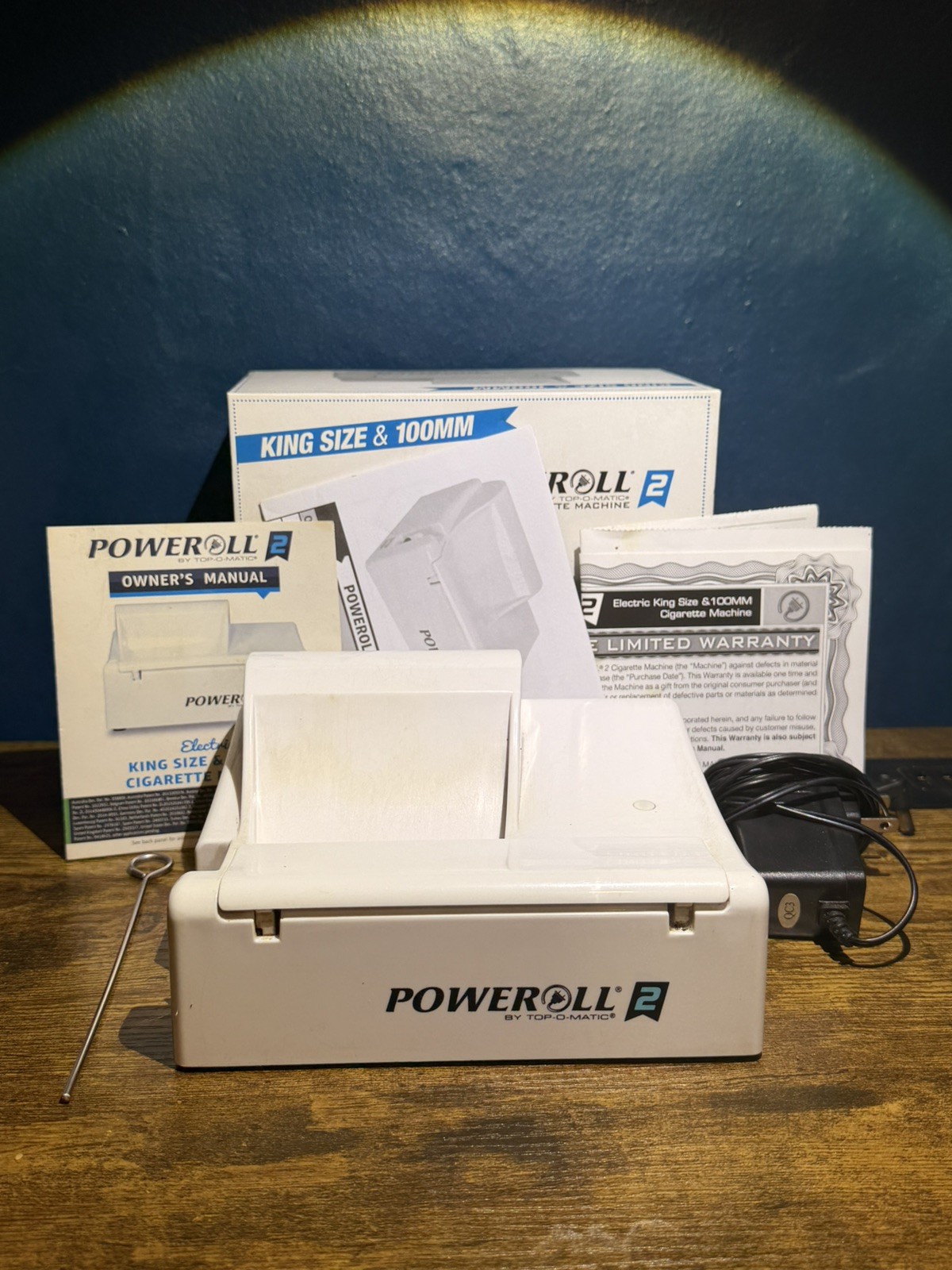 PoweRoll 2 TOP-O-Matic Electric Cigarettes Maker Machine Making Kings 100mm Long