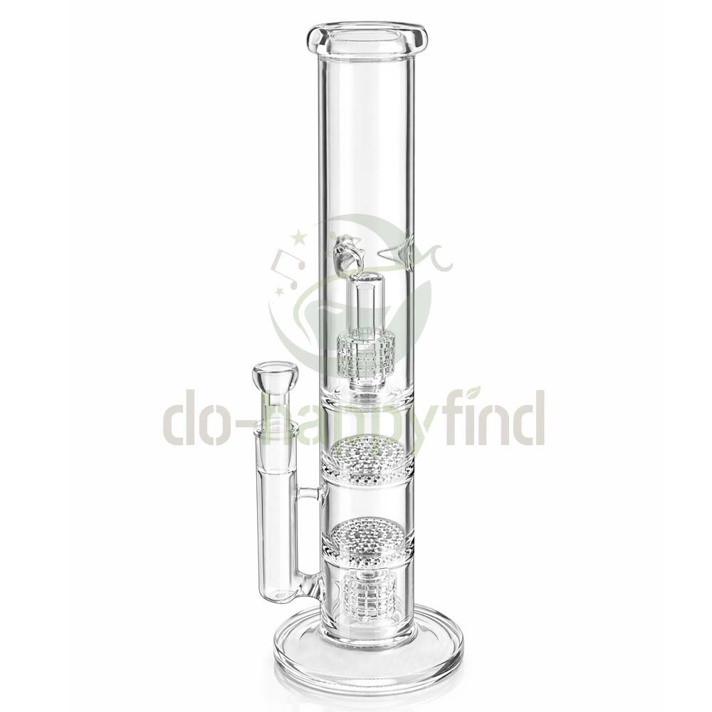 14inch Glass Water Pipe Bong 4 Percolators – 2 Honeycomb Percs + 2 Matrix Perc