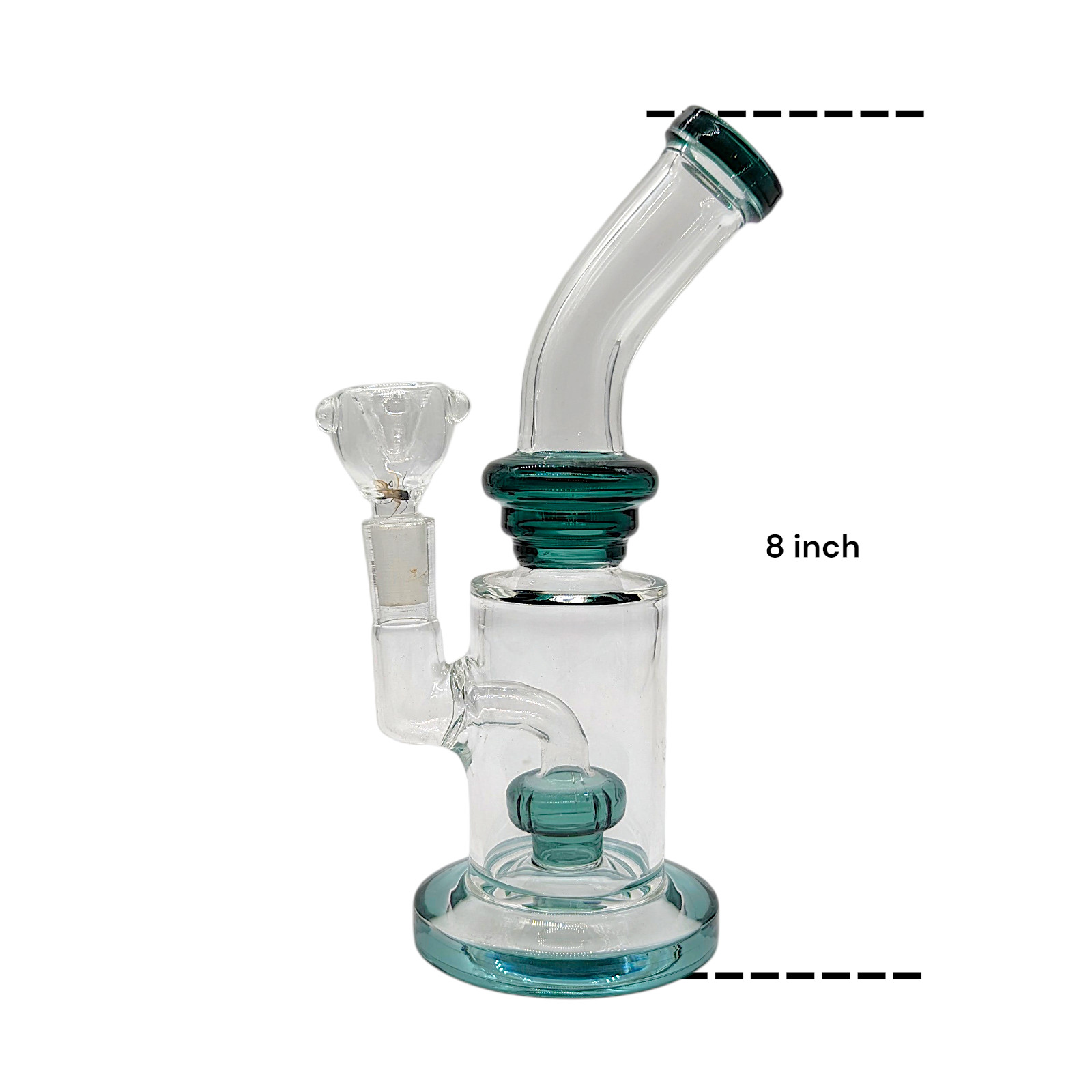 8″ Glass Waterpipe Straight Base Shower Head Perc Mini Bong