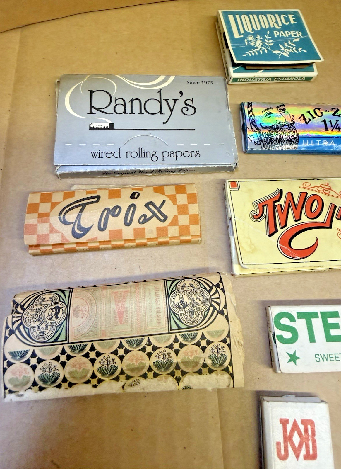 Vtg Rare Unused Lot Of 8 Rolling Papers, Job Super Air, 2 In 1, Stella, Randy