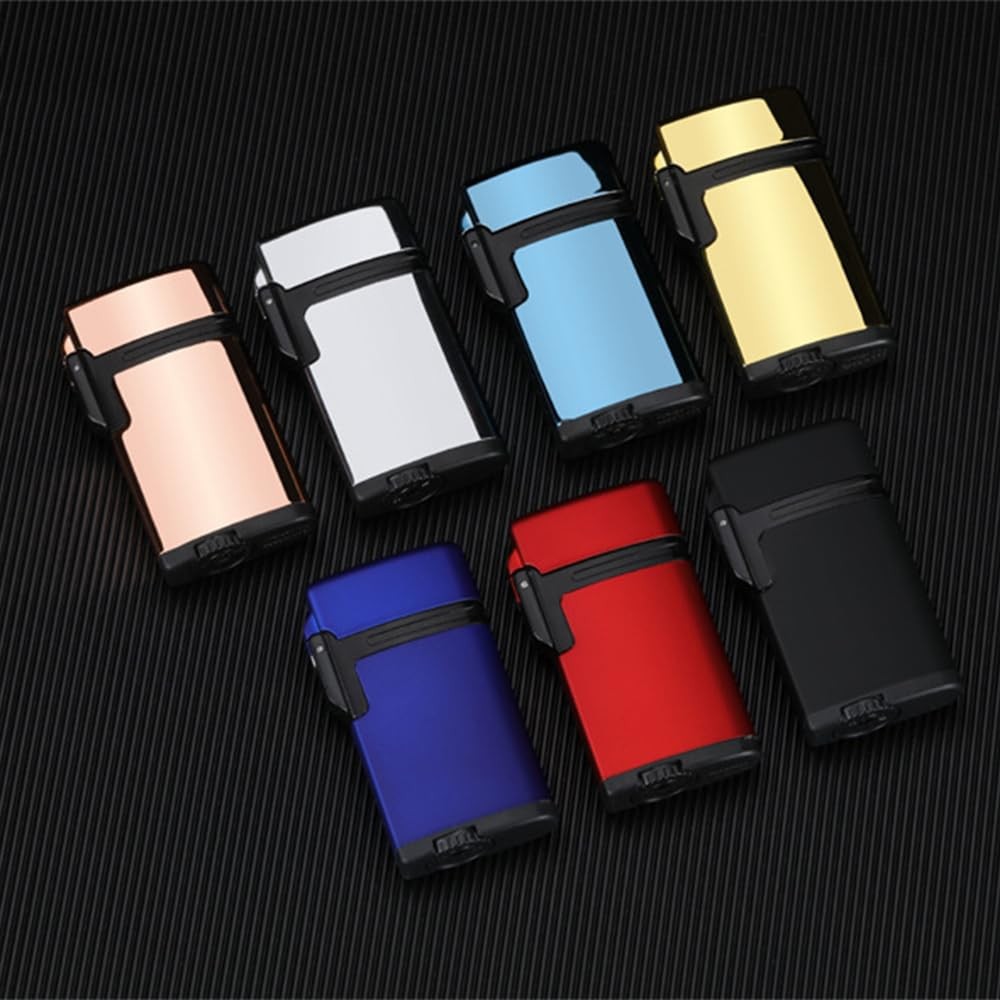 Mini Double Torch Lighter Windproof Butane Refillable Lighters Compact Pocket…