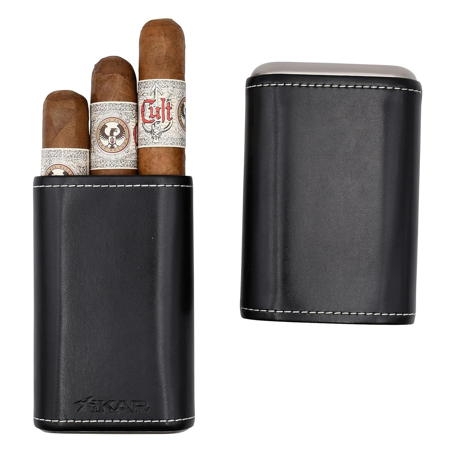 Stylish Black 3-Cigar Case – 9161BK Envoy Collection
